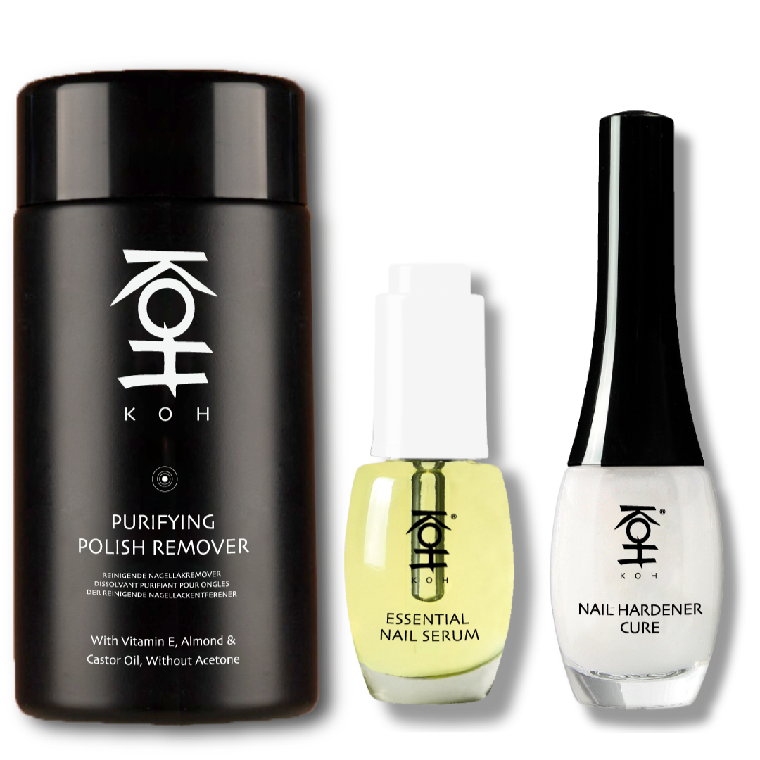 ネイルケア.KOH.３ステップ・爪のスキンケアセット.特に割れやすい爪のためのセット.ネイルハードナー